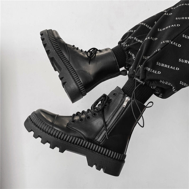 Men's Black Platform Boots