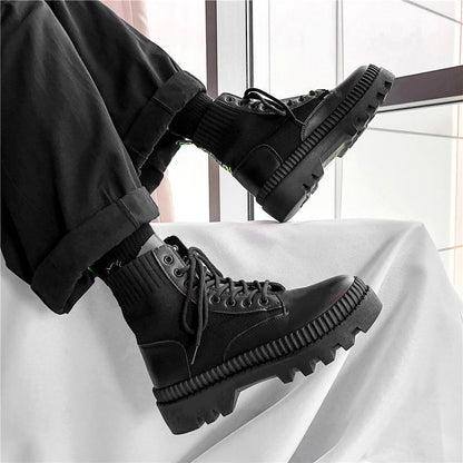 Men's Black Platform Boots