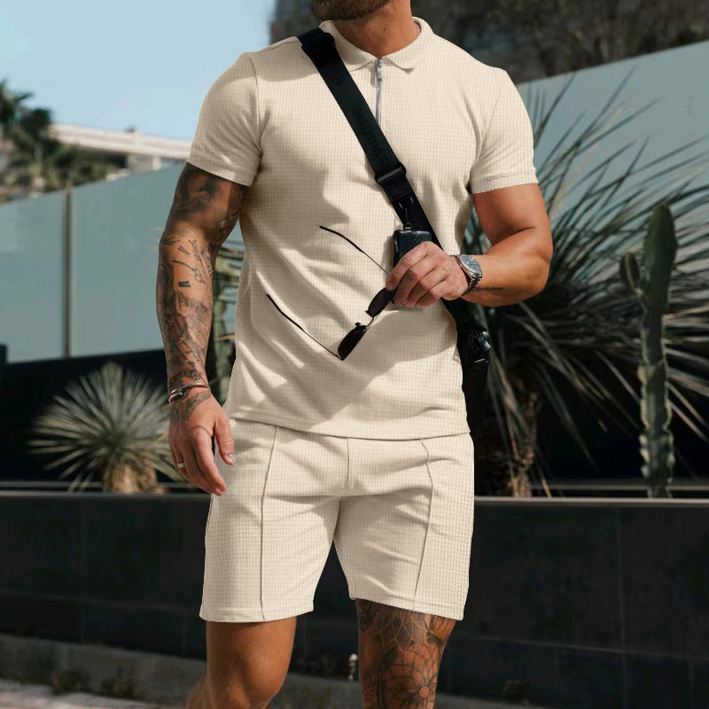 Men's Short Sleeve Shorts Casual Suit Summer