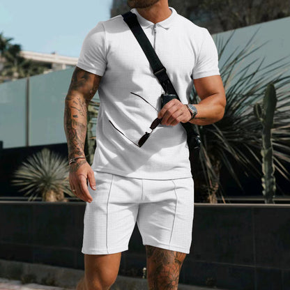 Men's Short Sleeve Shorts Casual Suit Summer