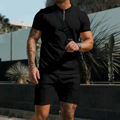 Men's Short Sleeve Shorts Casual Suit Summer