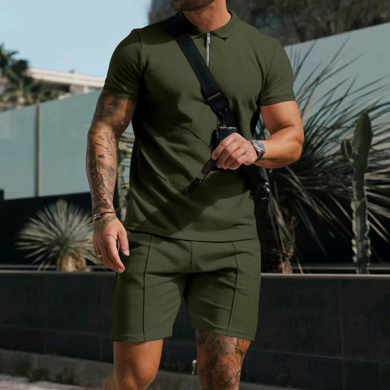 Men's Short Sleeve Shorts Casual Suit Summer