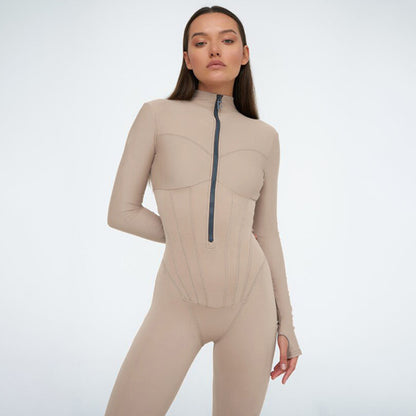 Women's Sexy Tight Zipper Jumpsuit